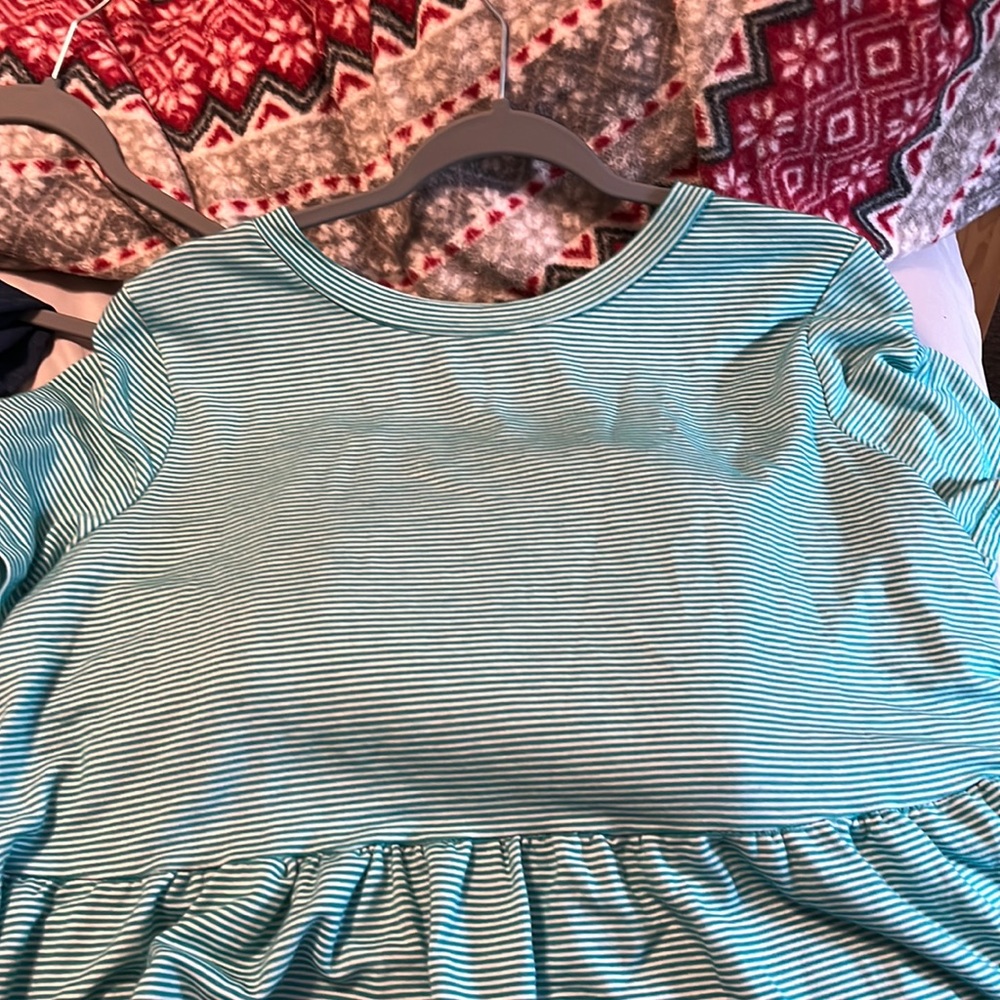 Green and white shirt
